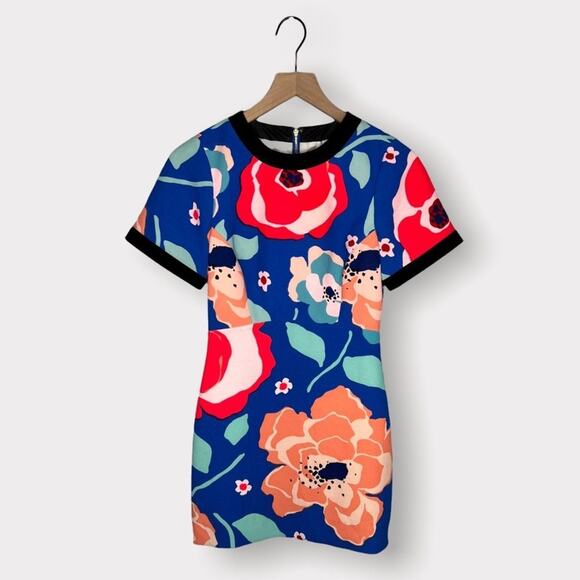Kate Spade Jaq Vibrant Floral Short Sleeve Mini Dress Size 0 - Picture 2 of 8